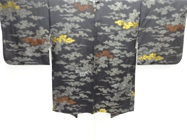 JAPANESE ANTIQUE HAORI / TAISHO ROMAN STYLE / URUSHI / WOVEN CRACKED ICE